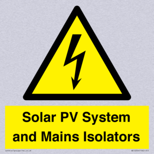 Solar PV System and Mains Isolators